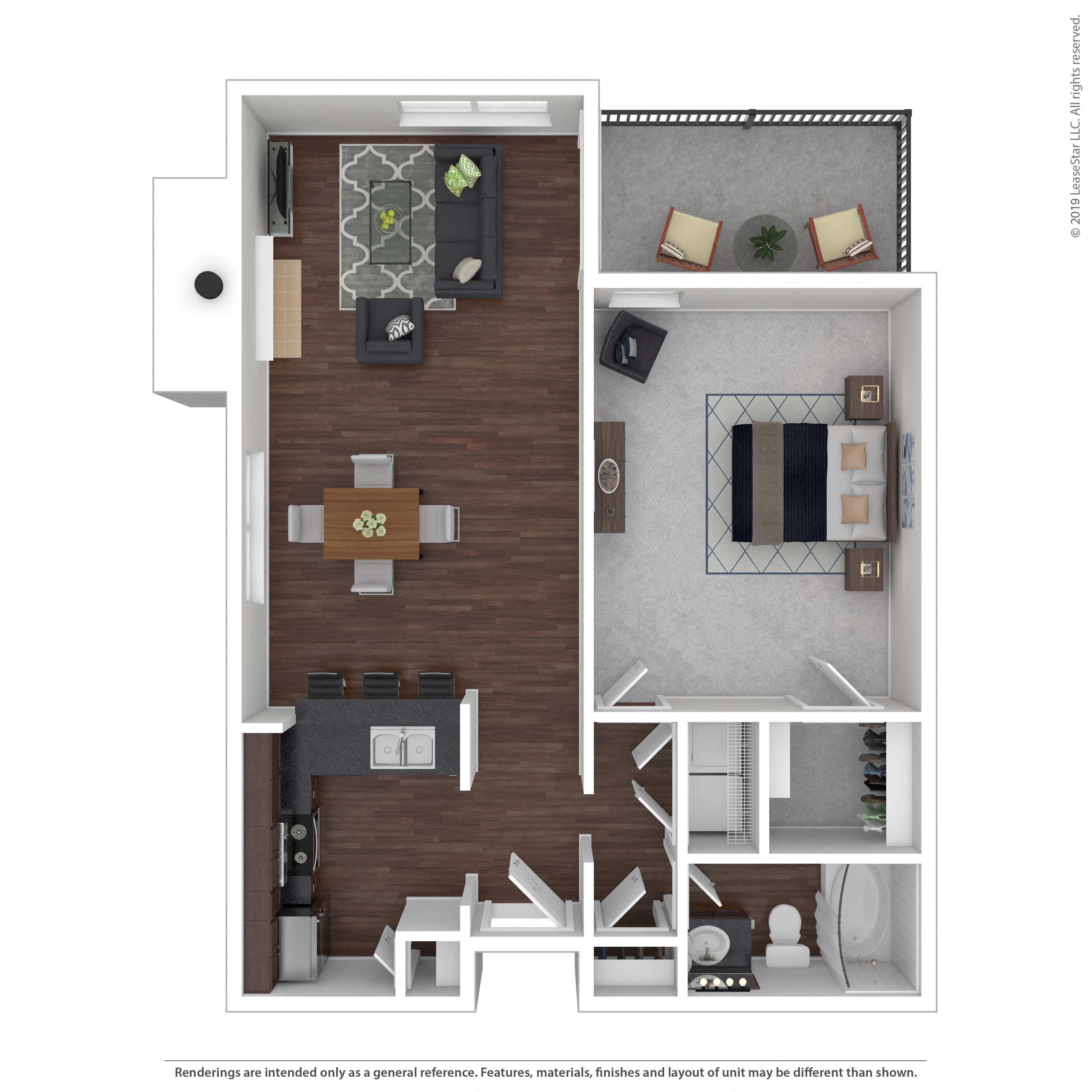 1 bed room x 1 bathroom