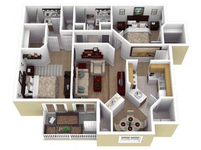 Two Bedroom 1120 Square Feet