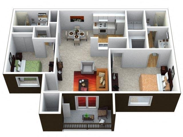 Two Bedroom 926 Square Feet