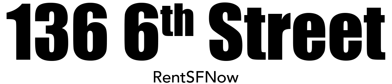The image displays the text "136 6th Street" in large black numbers on a green background.