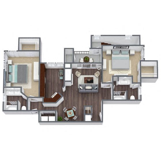 B5: 2 Bed 2 Bath floor plan