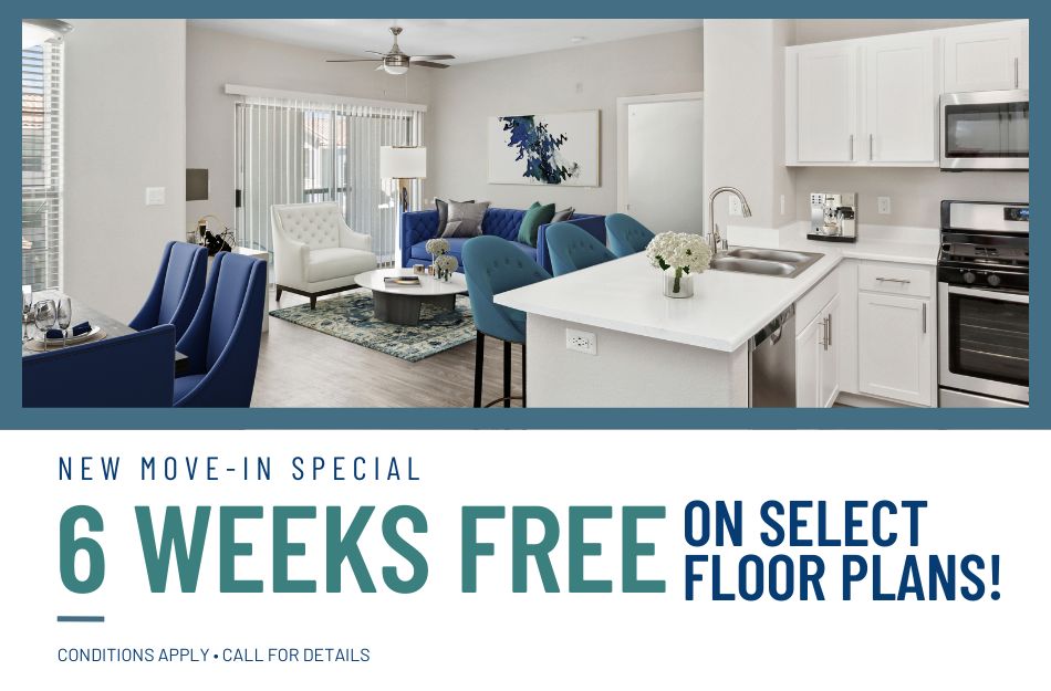 Get 6 WEEKS FREE on all floor plans for a limited time! Conditions apply, call for details.