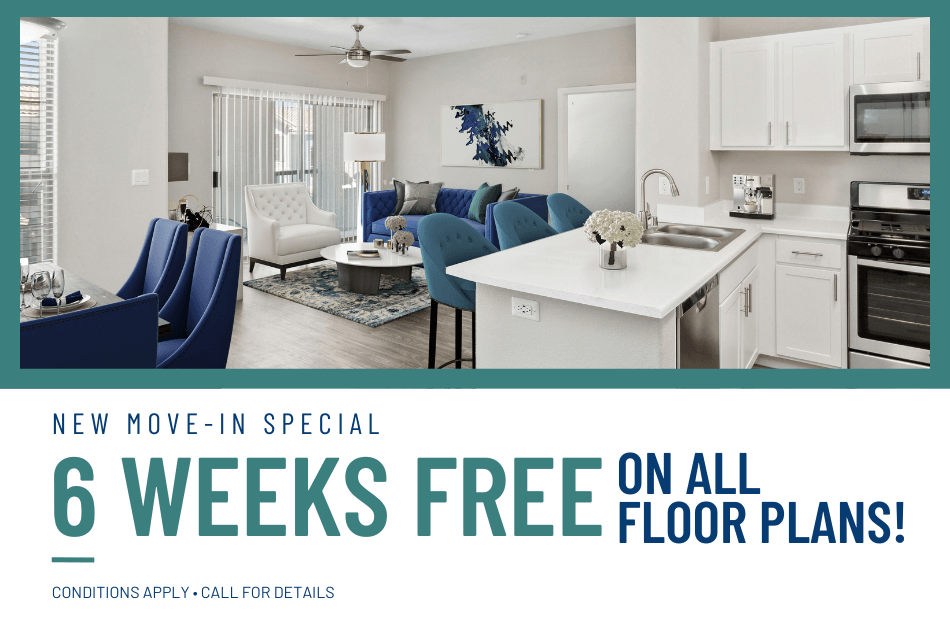 Get 6 WEEKS FREE on all floor plans for a limited time! Conditions apply, call for details.