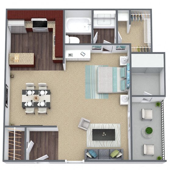 S1: 0 Bed 1 Bath floor plan