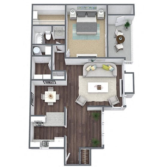A5: 1 Bed 1 Bath floor plan