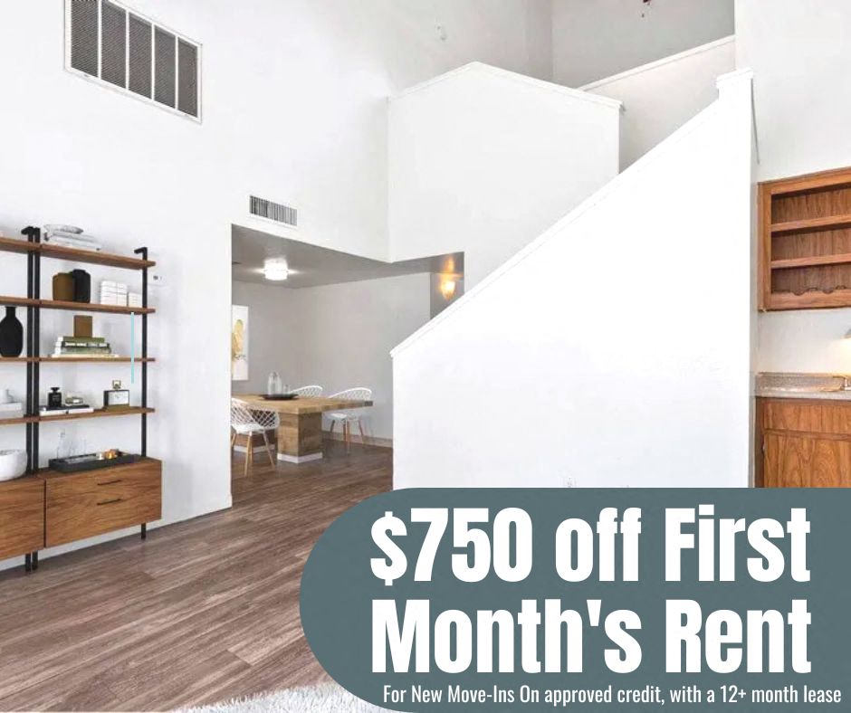 $750 off all floor plans. 12+ month lease. For new move ins, on approved credit, with a 12+ month lease