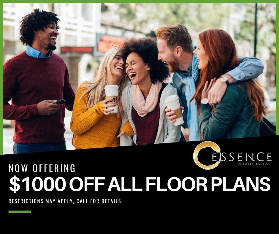 $1000 off all floor plans. 12+ month lease. For new-move-ins. Call For Details.