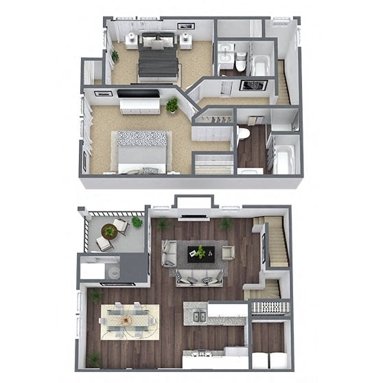 B6: 2 Bed 2 Bath floor plan