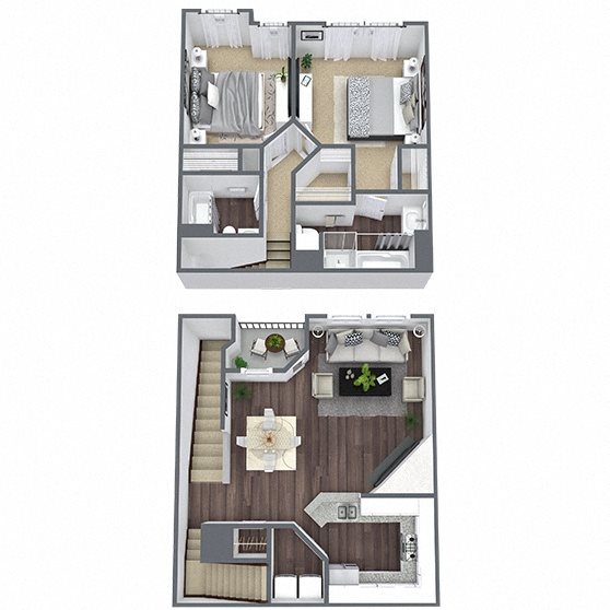 B4: 2 Bed 2 Bath floor plan