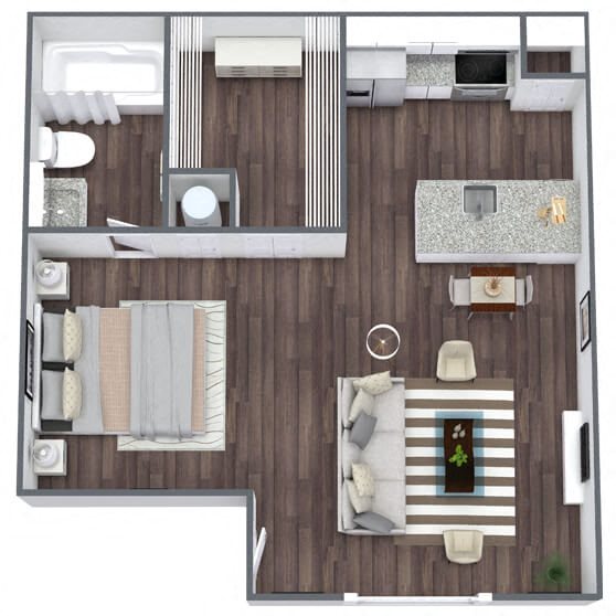 S1: 0 Bed 1 Bath floor plan