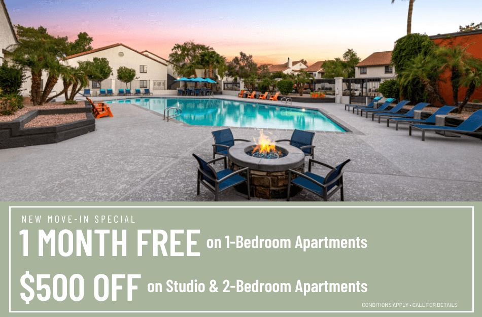 Get a Month FREE on 1 Bedrooms or get $500 OFF Studios and 2 Bedrooms for a Limited Time! Conditions apply, call for details.