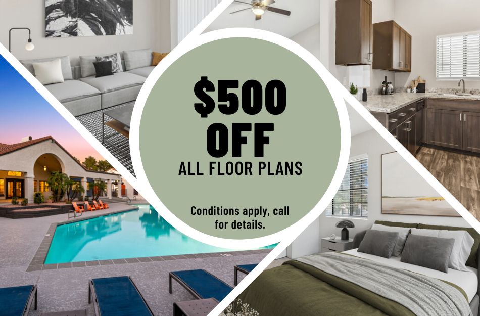 Get $500 OFF all floor plans for a limited time! Conditions apply, call for details.