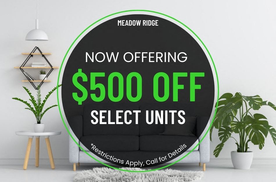 $500 move in special on select units. Restrictions apply, call for details.