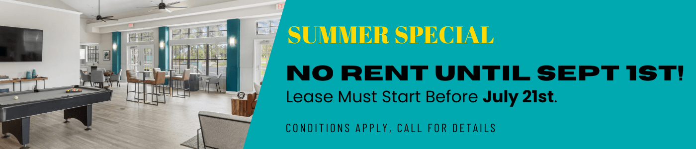 No Rent until September 1st! Lease Must Start Before July 21st. Conditions apply, call for details.