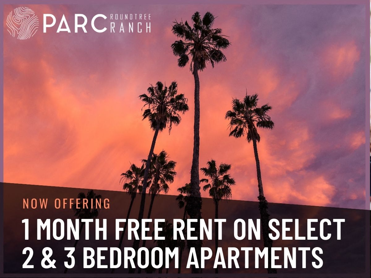 1 month free rent on select 2 and 3 bedroom apartments, when leased 12+ months. Valid on approved credit.