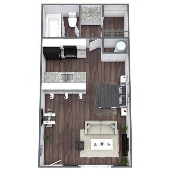 S1: 0 Bed 1 Bath floor plan