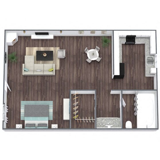 S1: 0 Bed 1 Bath floor plan