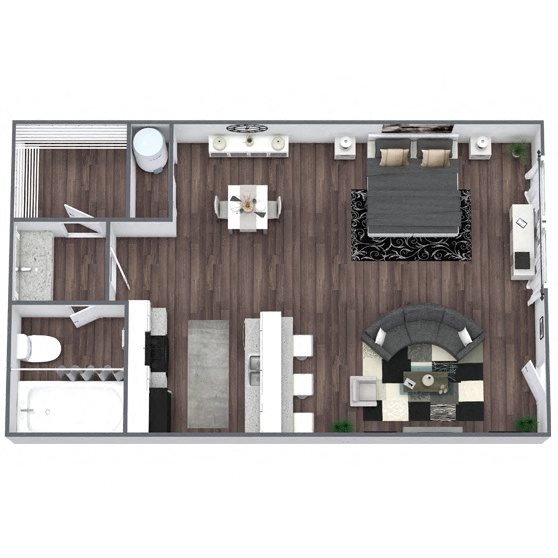 S1: 0 Bed 1 Bath floor plan