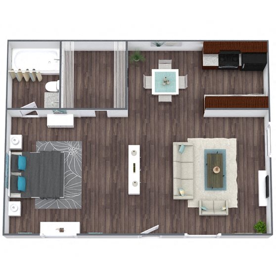 S1: 0 Bed 1 Bath floor plan