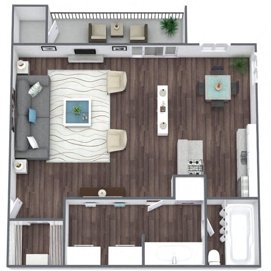 S1: 0 Bed 1 Bath floor plan