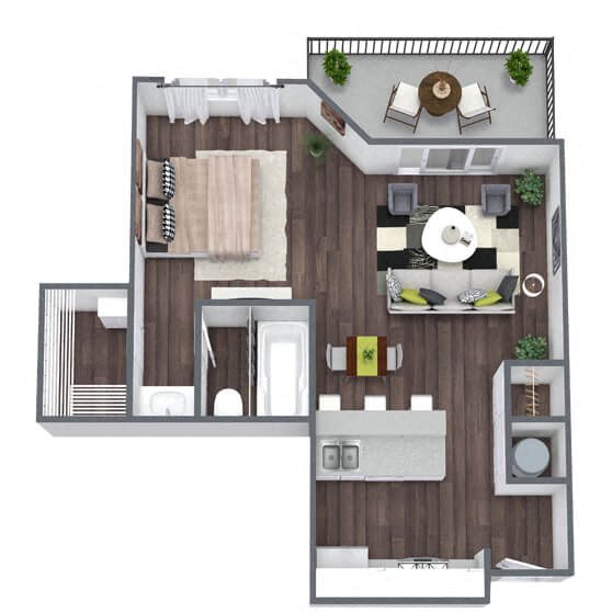 S1: 0 Bed 1 Bath floor plan