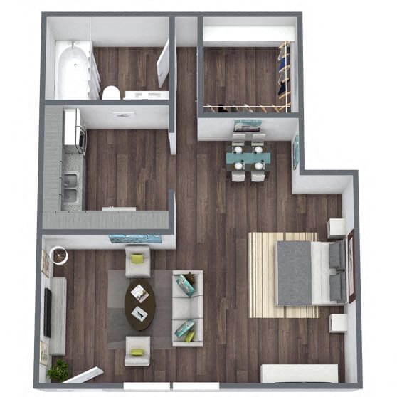 S1: 0 Bed 1 Bath floor plan