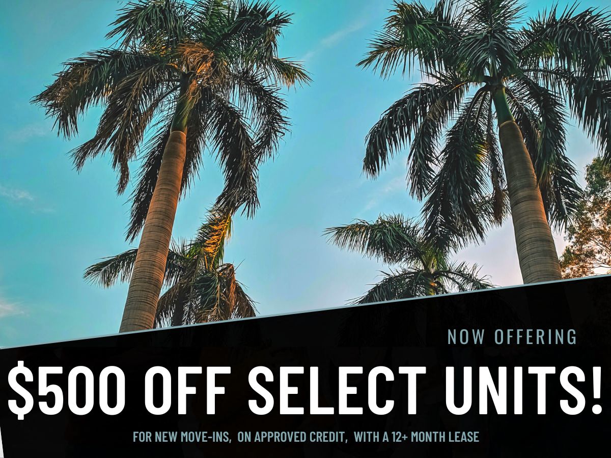 $500 off select units, for new move-ins, on approved credit.