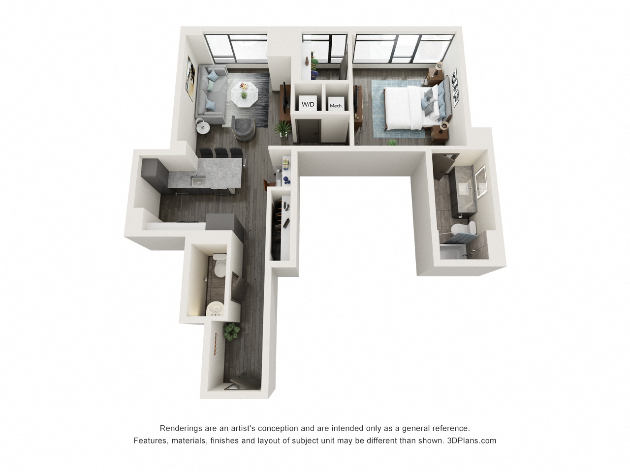 Floor plan layout diagram for A7