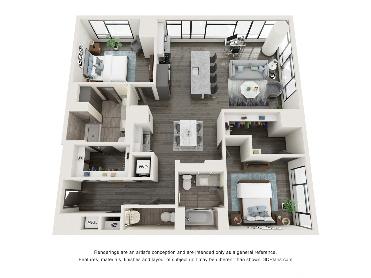 Floor plan layout diagram for B1d