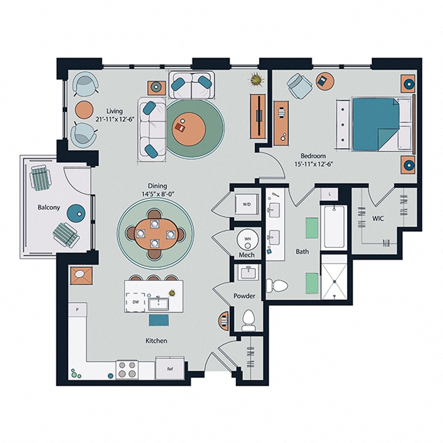 Floor plan layout diagram for A21