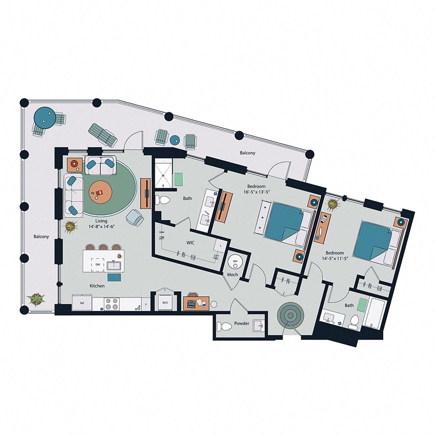 Floor plan layout diagram for B13