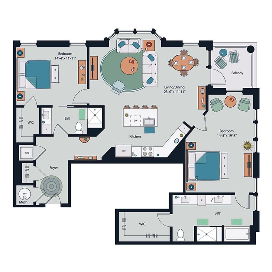 Floor plan layout diagram for B17