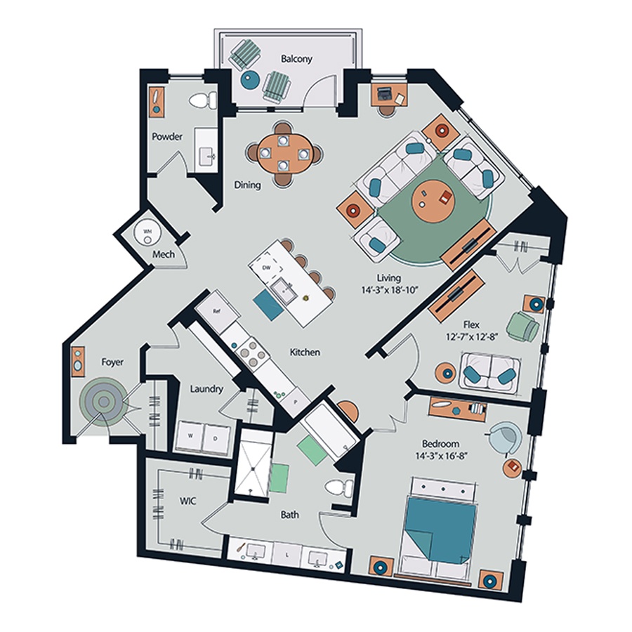 Floor plan layout diagram for B19