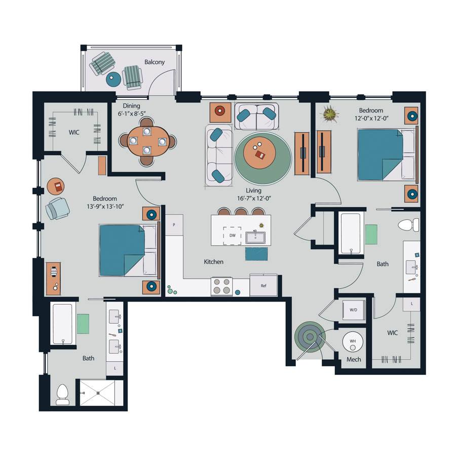 Floor plan layout diagram for B7