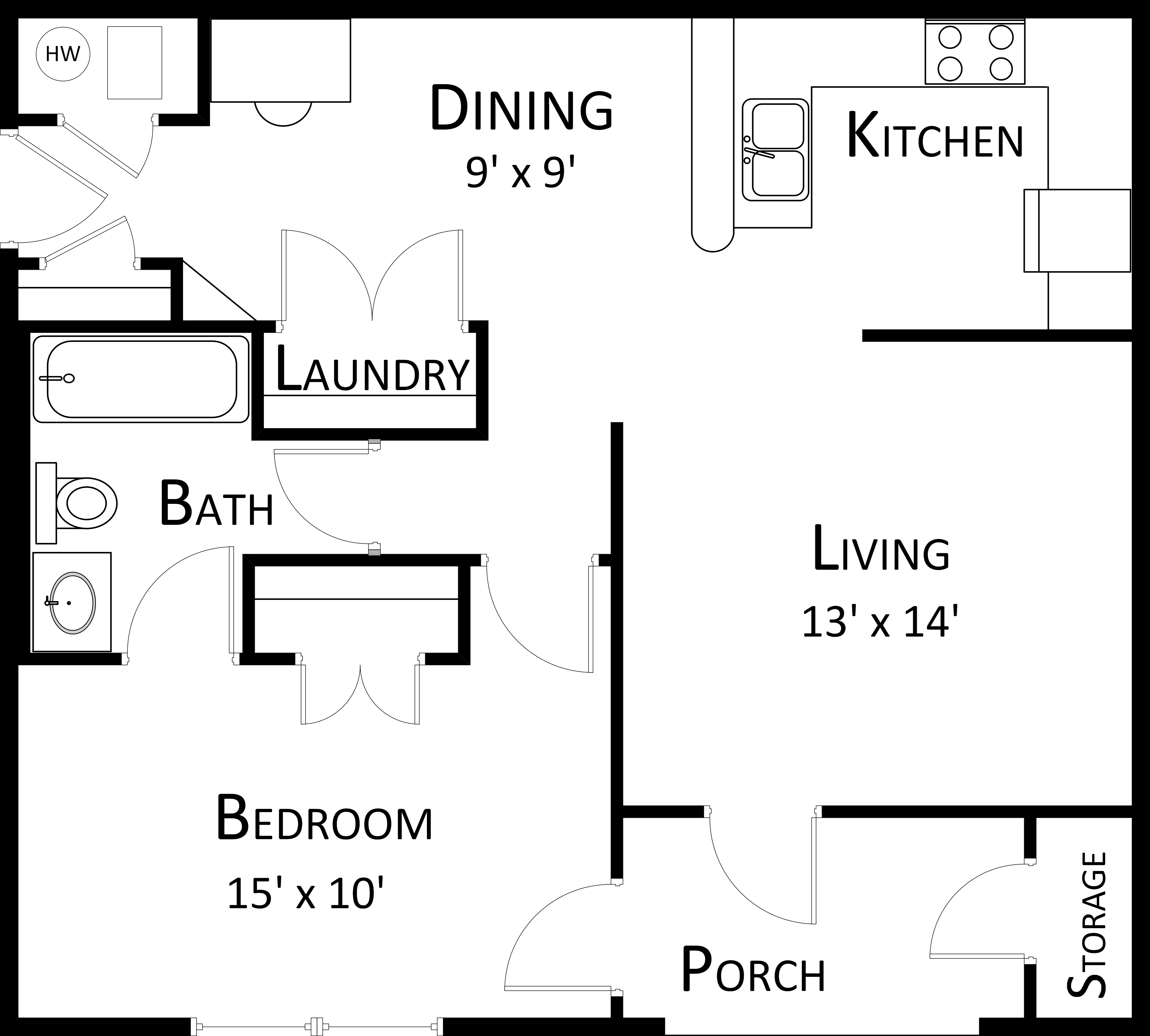 Vista Apartment: One Bedroom, One Bath, 788 SQ FT