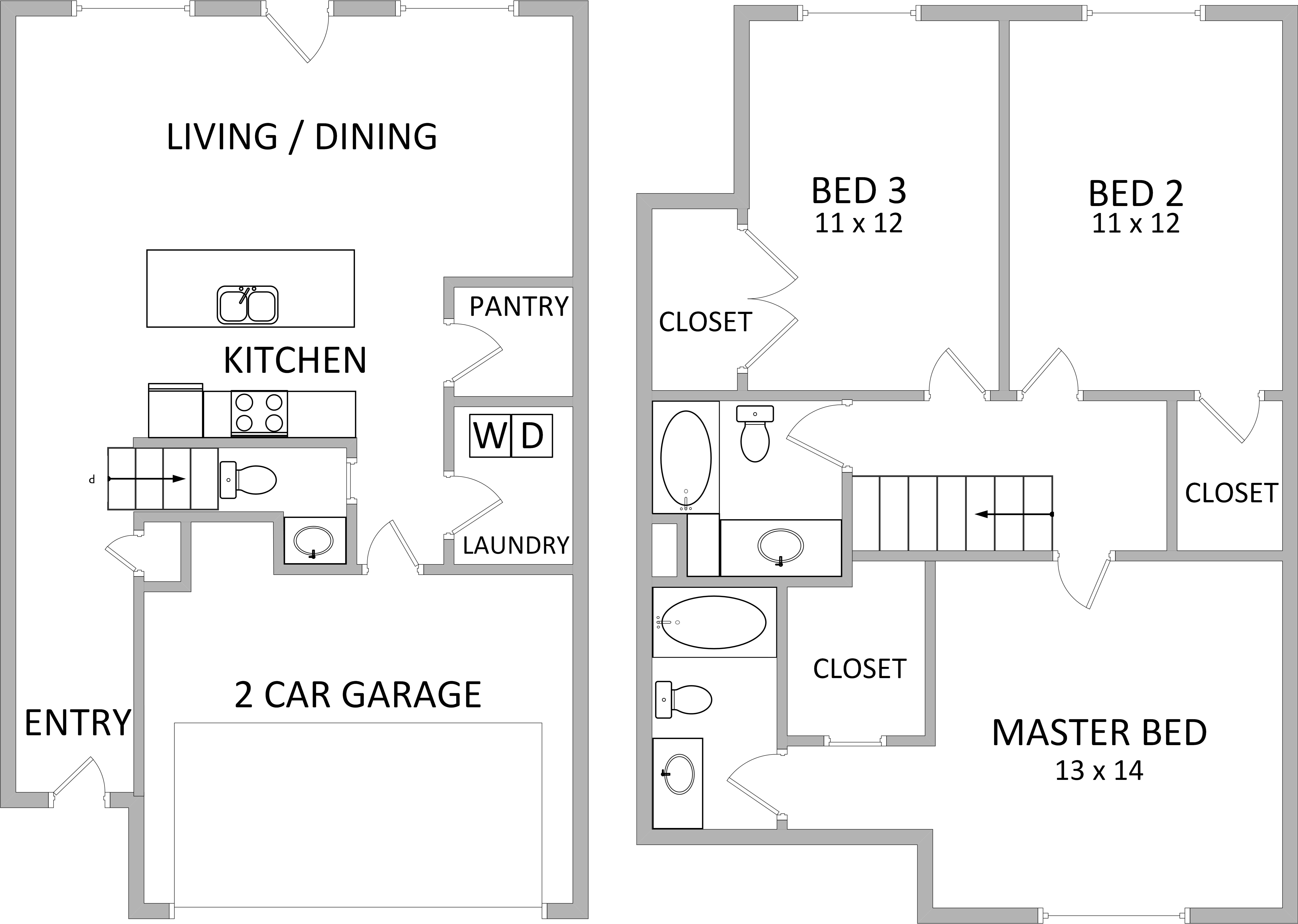 3 Bed, 2.5 Bath Townhome, 2 Car Garage