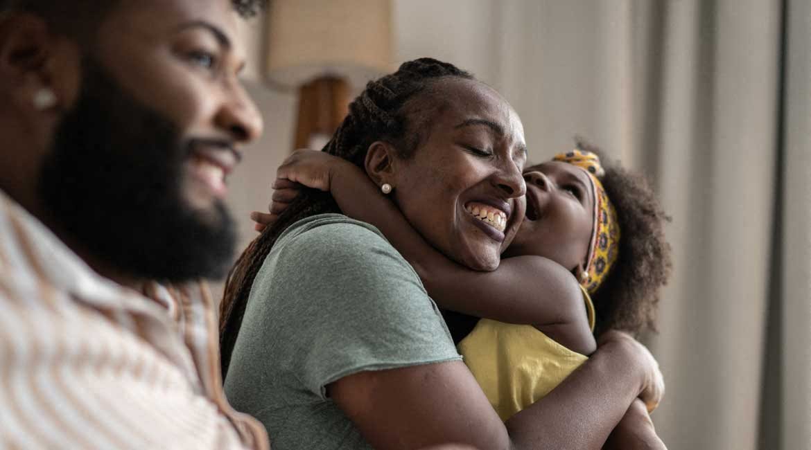 Family enjoying time together at home.