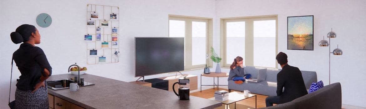 Family in a beautiful modern apartment