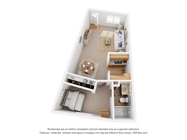 1 Bed, 1 Bath