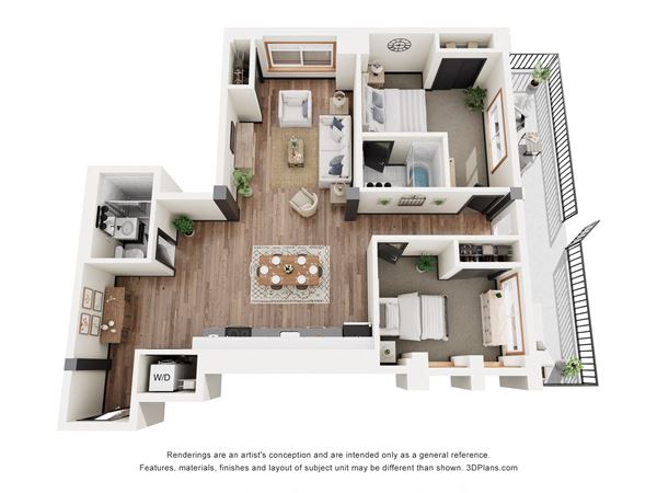 2 Bed 2 Bath