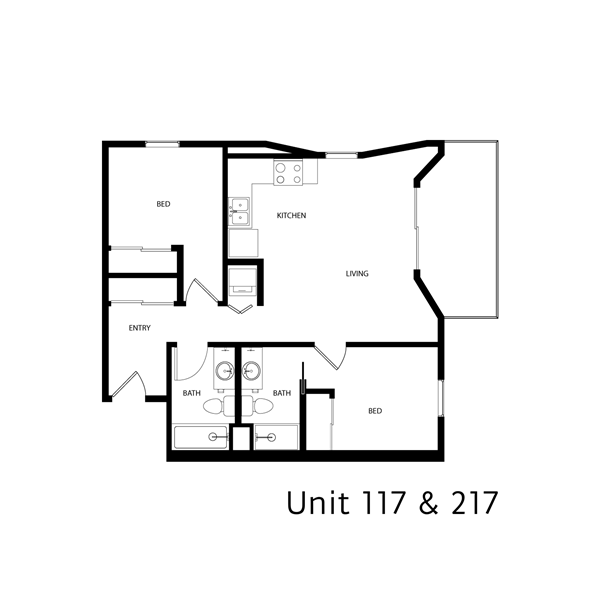 2 Bed 2 Bath – Type 3