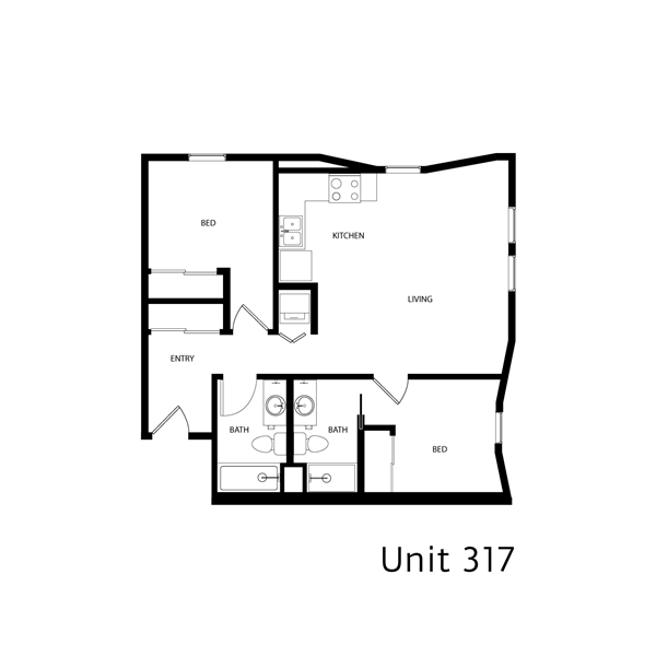 2 Bed 2 Bath – Type 3