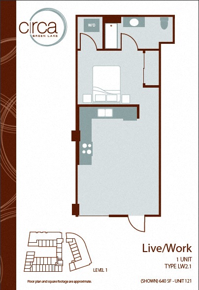 Floor plan layout diagram for Live/Work LW2.1