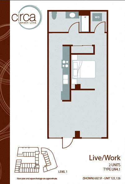 Floor plan layout diagram for Live/Work LW4.1