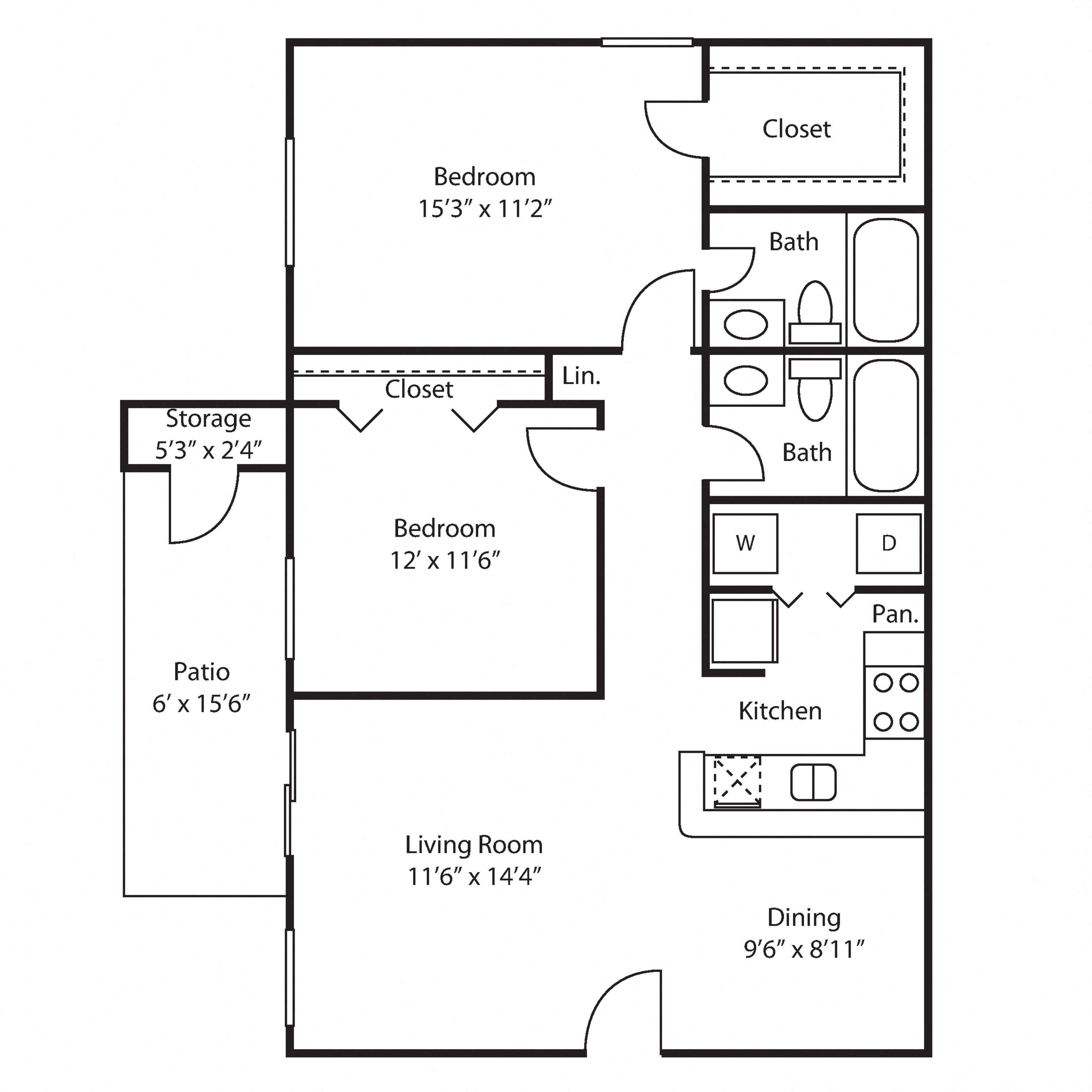 Floor plan layout diagram for Valencia (Renovated)