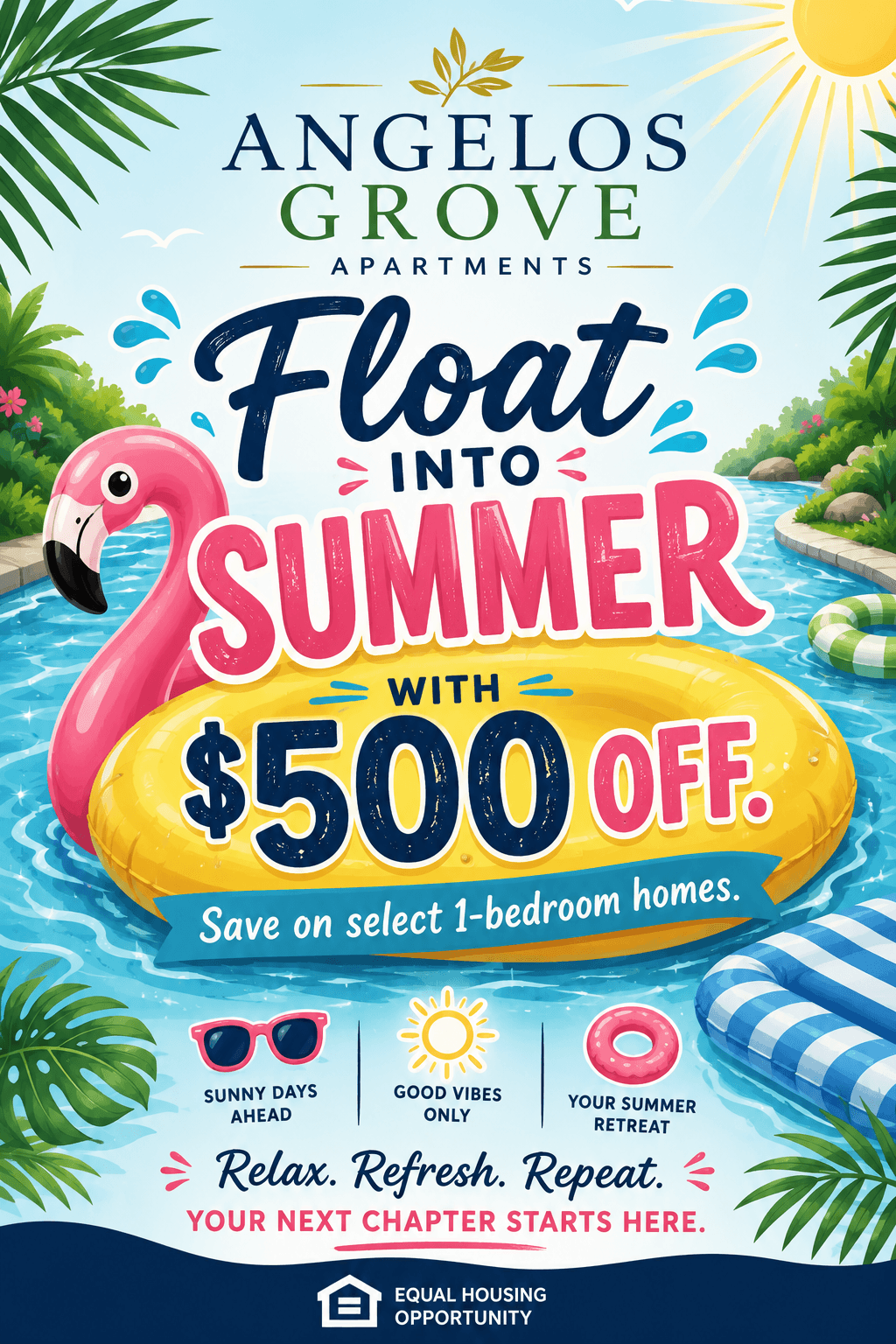 $500 Off When You Move In Before 7/17! Save on select 1-bedroom homes! 