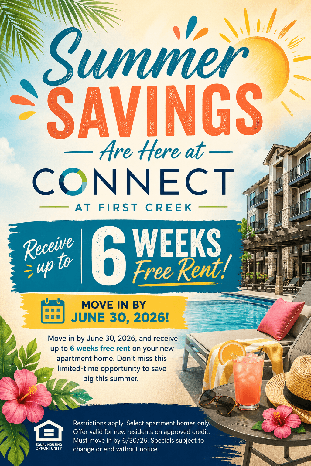Summer Savings Are Here at Connect at First Creek Receive Up to 6 Weeks Free Rent