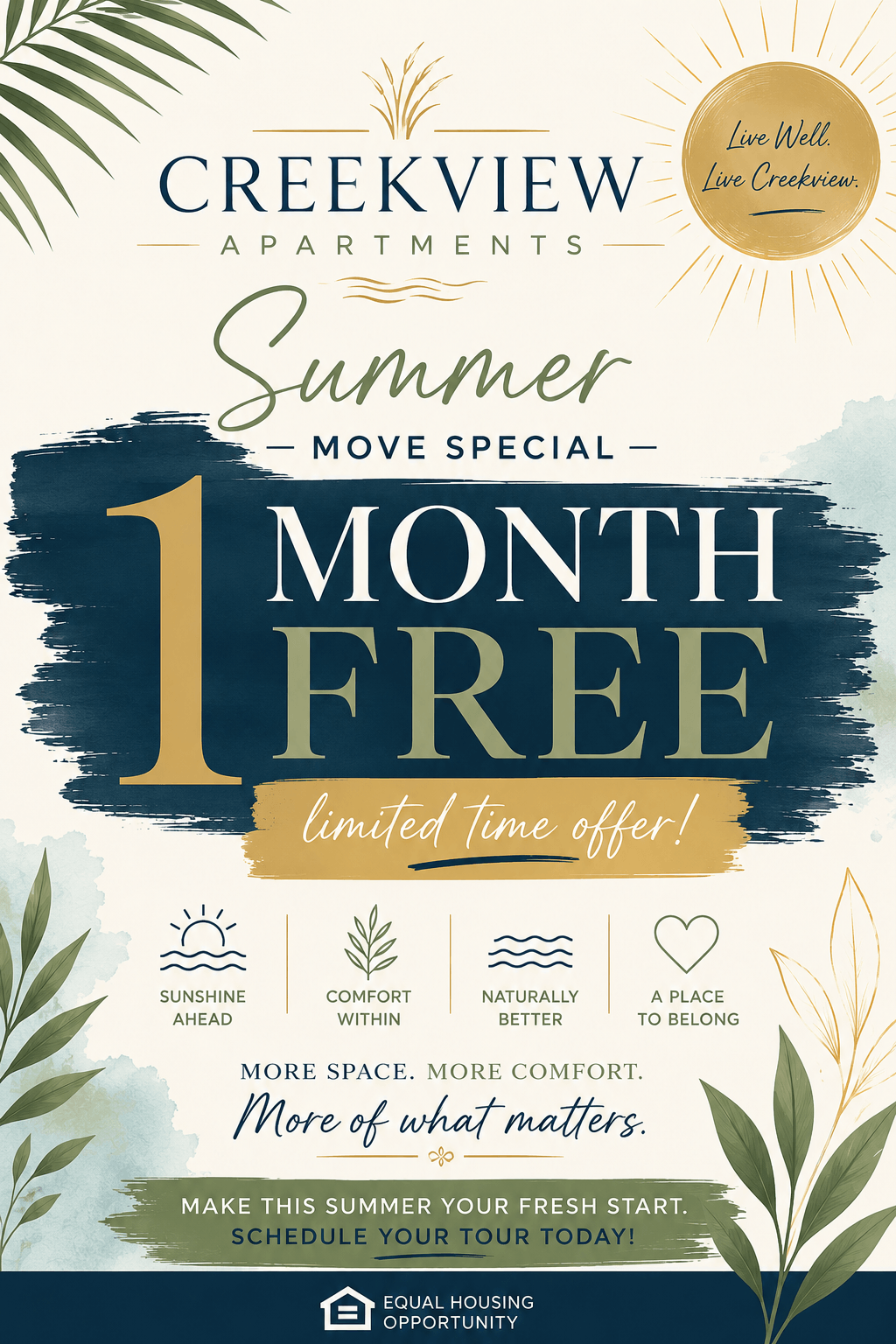 One Month Free! Limited time offer. See Leasing Office for Details!