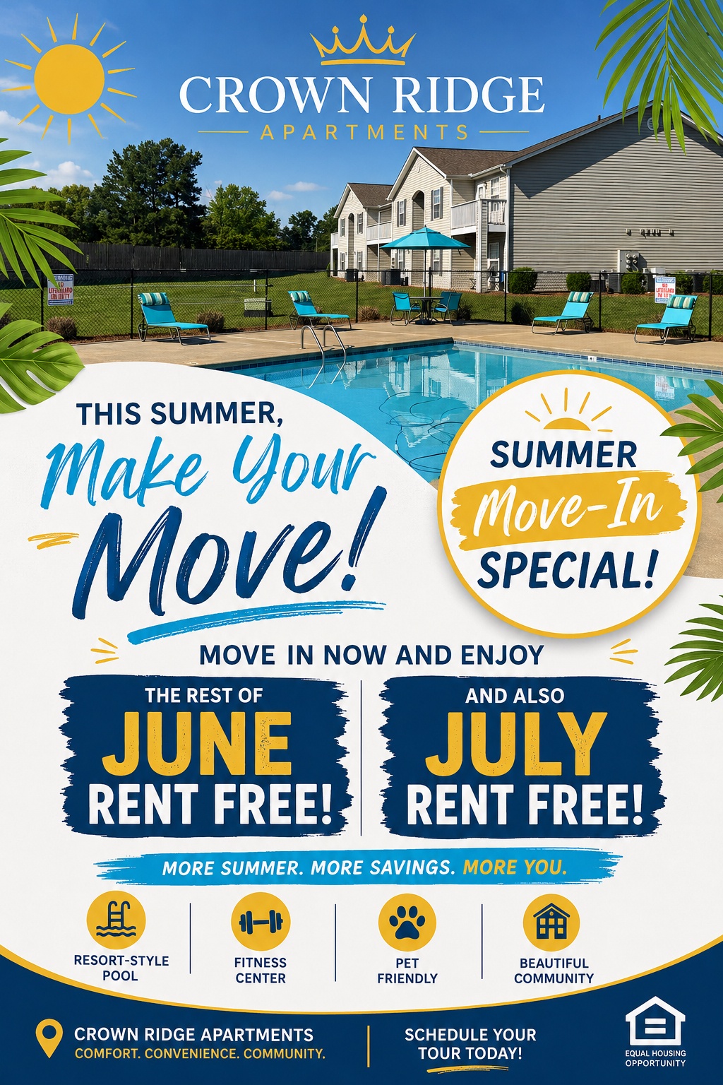 Move In Now & Enjoy the Remainder of June & July rent FREE! 