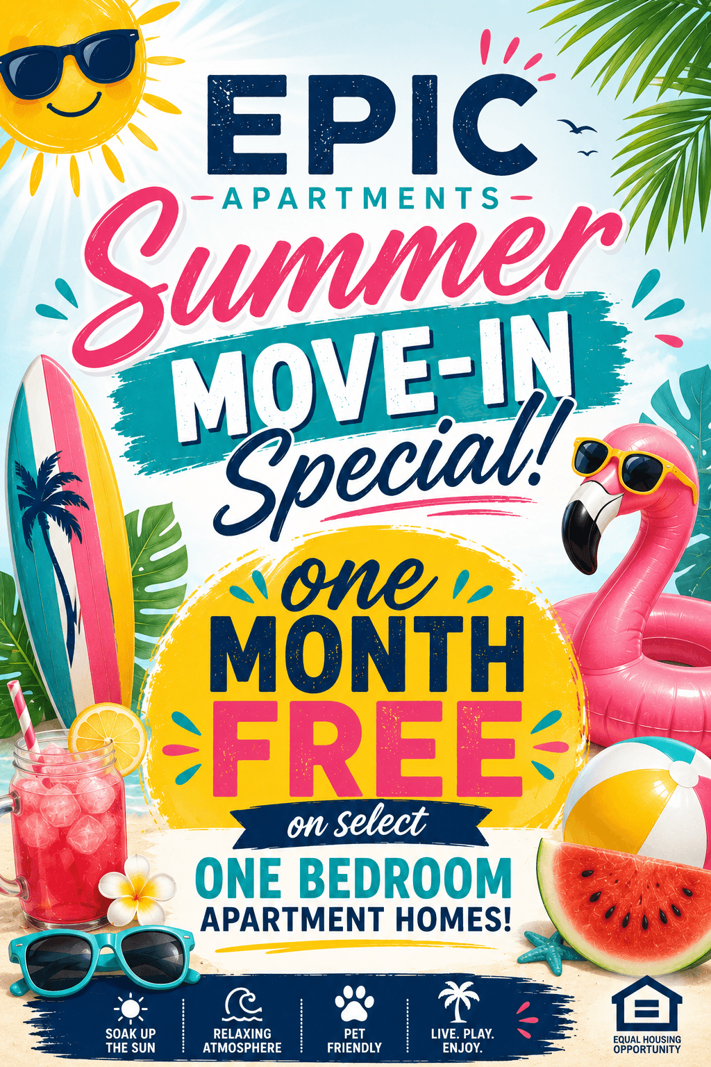One Month Free on Select One Bedroom Apartment Homes!